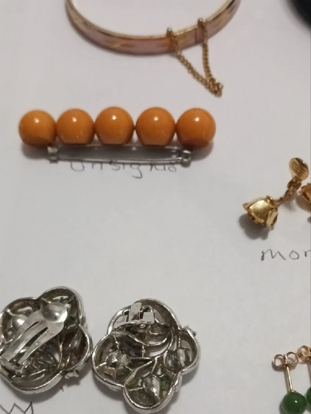 Vintage To Now Jewelry. Jade 14k Post Earrings, Sterling Silver, Trifari & More